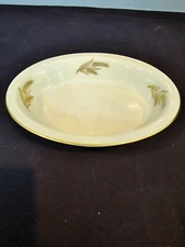 Lenox Harvest Oval Vegetable Serving Dish R-441 Gold Trim 9 3/4"  Cream & Wheat