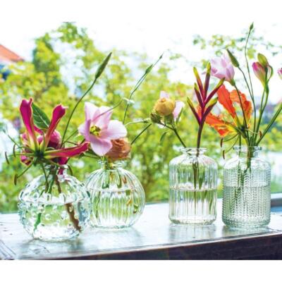 12 x kleine Vasen Glas Vintage Glasvase Dekovase Väschen Tischvase Blumenvase