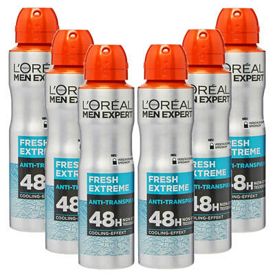 6x 150ml Loreal Men Expert 48h Fresh Extreme Deo Spray Dry Anti Transpirant
