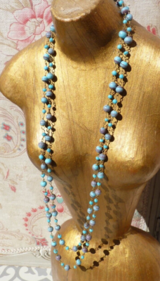 Collier Fantaisie Vintage En Métal, Style Ancien, Bon état