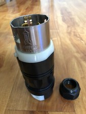 Leviton Locking Plug: 50 A, 250V DC/600V AC, 3 Poles, Non-NEMA, Shrouded