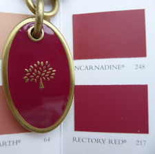 Mulberry Brass Keyring in Pink Enamel in retired design