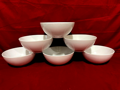 IKEA 12011 Set Of 6 White Soup/Chili/Rice/Cereal Bowls 6 1/4