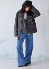 Uo Bdg Faux Leather Oversized Biker Jacket S