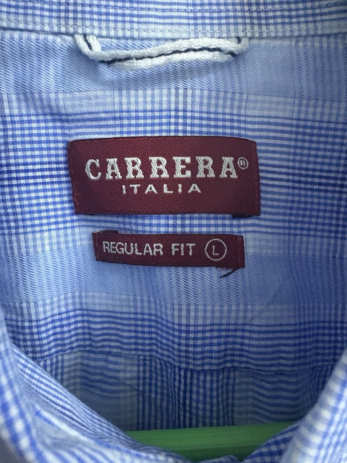 Carrera Italia Mens Shirt Size L Regular Fit Excellent Condition Blue image 3