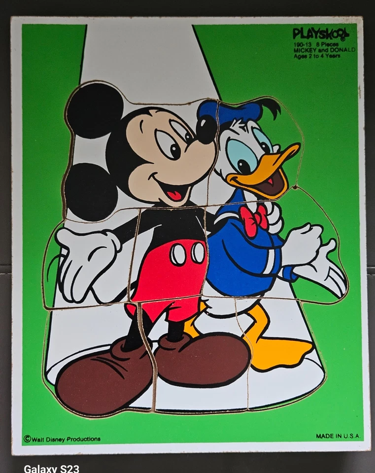Lot of 4 vintage Playskool Wooden Puzzles  Disney Characters Mickey Goofy Donald - Image 3 of 4