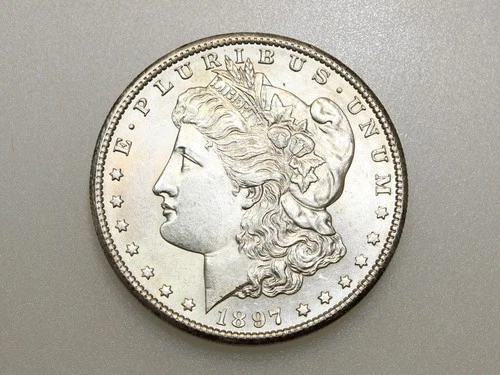 1897-S $1 MORGAN SILVER ONE DOLLAR GEM BU