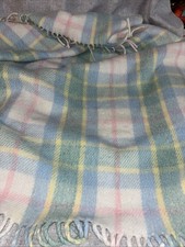 Vintage 80 s Small Creations Pastel Plaid blanket 30 X 50