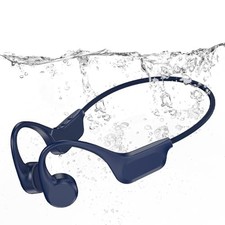 Bone Conduction Bluetooth Headphones-SwimBeats,IP68 Waterproof Swimming indigo