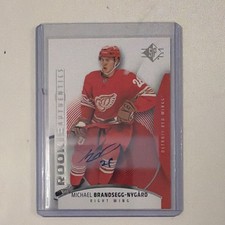 Upper Deck 25-26 SP Rookie Authentic Michael Brandsegg-Nygård Auto #140 Red Wing