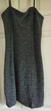 $8.88 DRESS SALE H&M black silver sparkle Fitted mini dress Straps Size Small