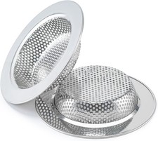Honmein 2 Pcs Sink Strainer for Most Kitchen Sink Drain Basket, Upgraded Double-