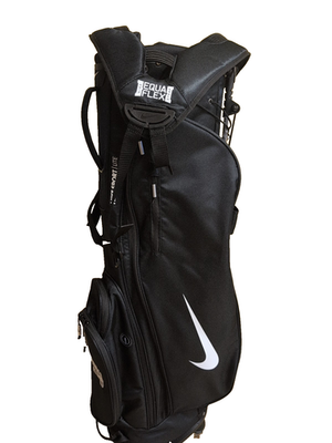Atlanta Braves Nike Golf Stand Bag Black with Equa Flex Strap