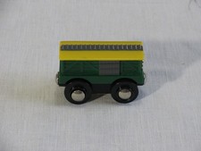 Magnetic Wooden Train Open Door Freight for Thomas/Brio Track, Green, Unmarked