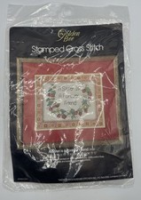 NIP GOLDEN BEE Stamped CROSS STITCH 10 X 8 A SISTER IS A FOREVER FRIEND 1983 NiP