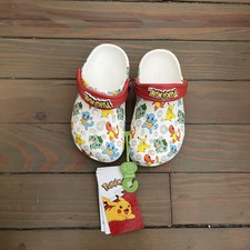 Crocs Shoes Kids 9 Toddler Classic Pokemon Clogs Slip On White Multicolor 207754