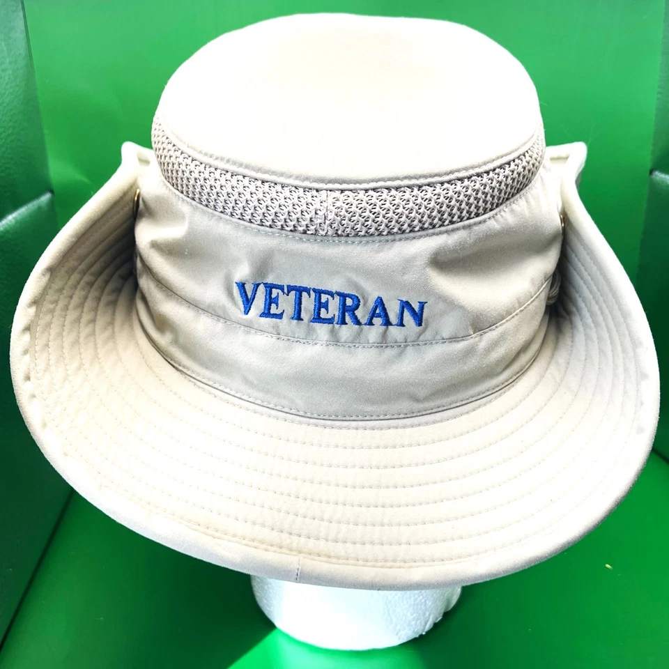 De colección 2007 Tilley Airflo Sombrero LTM6 Talla 7.5 Caqui Vietnam Veterinario Águila Boonie Sombrero para el Sol Foto 3 de 4