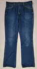 Vintage 70s Wrangler USA 945DEN No Fault Dark Blue Denim Jeans FITS 33-34" x 32" — photo 9