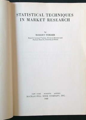 STATISTISCHE TECHNIKEN IN DER MARKTFORSCHUNG FERBER ROBERT MCGRAW HILL 1949 \