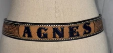 Tex Tan Vintage 70’s Brown Leather Tooled Belt “AGNES” 1979 Sz 34