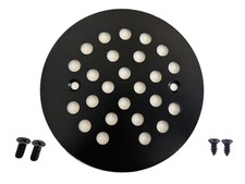 4-1/4Inch Round Shower Drain Cover Black Replacement Screw-in Shower Floor Dr