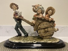 Large Figurative Sculpture Children Cart Scene Diotis Bros Decorative Figure
