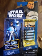 CLONE COMMANDER WOLFFE CW48 STAR WARS THE CLONE WARS HASBRO 2011 NEW CLEAR BUBBL