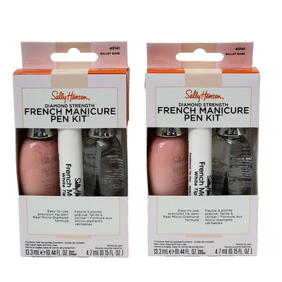 2 pk SALLY HANSEN Diamond Strength French Manicure Pen Kit 45141 BALLET BARE