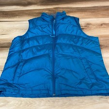 Lands End Puffer Vest Womens Large Petite Down Insulated Full Zip Size 14-16 LP
