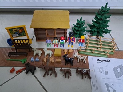 Playmobil 3638 Blockhütte Streichelzoo Tannen Wald Tiere Figuren Holzhütte Zoo