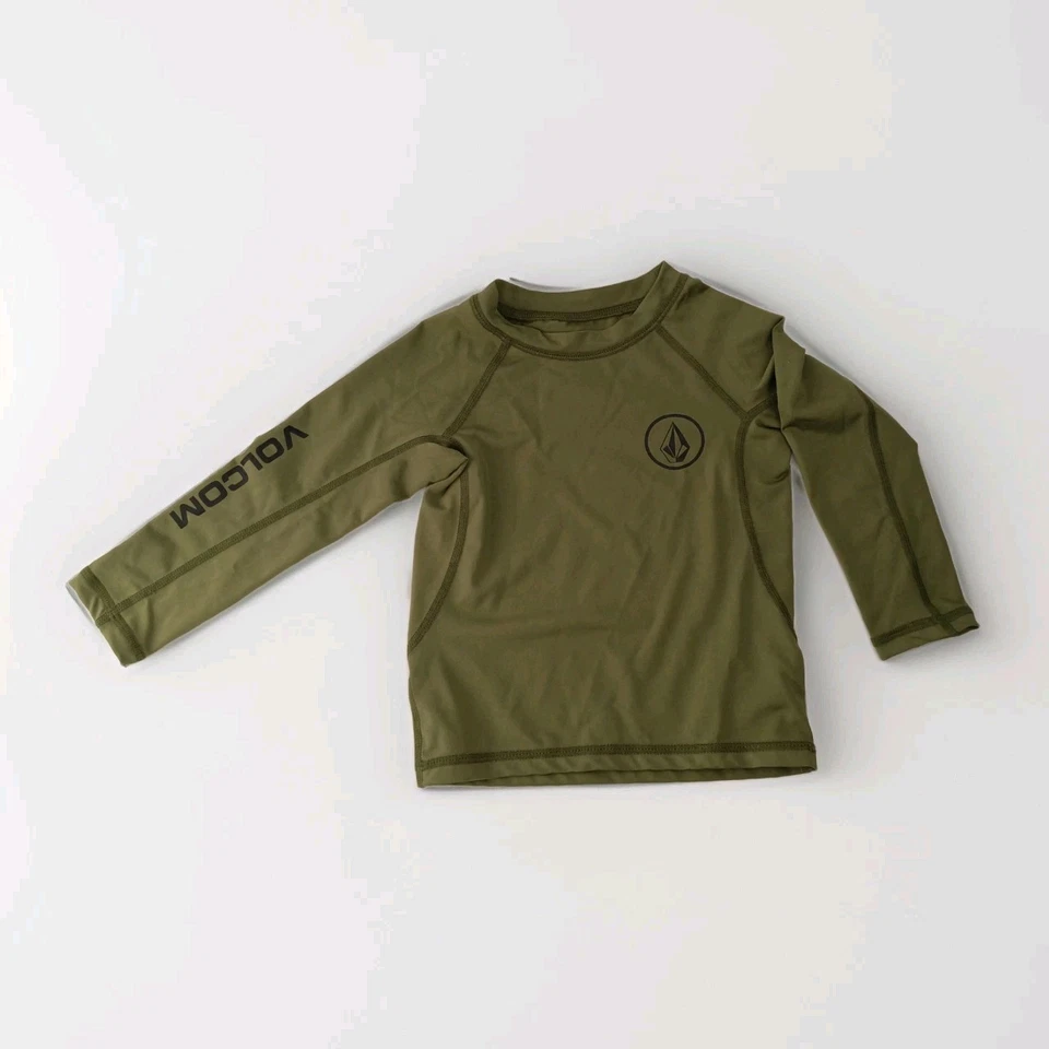 Volcom 12M Jungen Langarm Badeshirt 50 UPF grün schwarz Logo gebraucht, in einwandfreiem Zustand