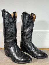 Vintage Ben Miller Collection Men’s Cowboy Boots Size 8 D Black Leather M1100