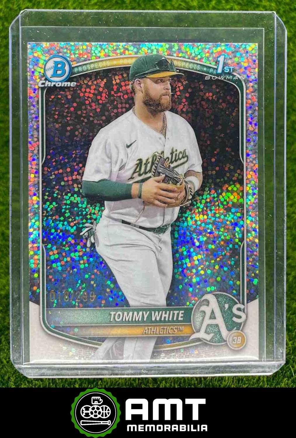 Tommy White 2025 Bowman Chrome 18/299 Speckle Refractor Athletics #BCP-251
