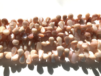 Natural Hinge Shell 6-7x10mm Teardrop Tabs (one 16'' strand)
