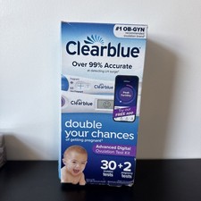 Clearblue Advanced Digital Test Kit 30 Ovulation 2 Pregnancy Exp 12/26