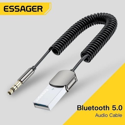 Essager Bluetooth 5.0 Empfänger Aux Auto USB Funk Adapter Freisprecheinrichtung