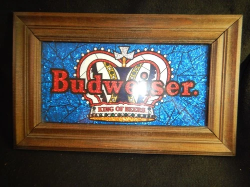 Vintage Budweiser Beer Mirror bar sign Anheuser Busch Man Cave advertising