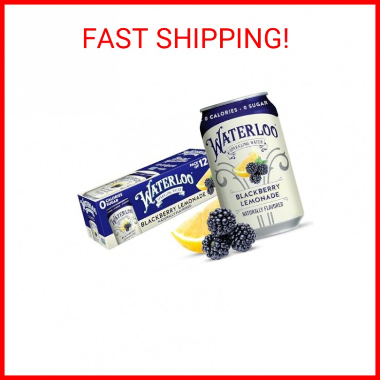 Waterloo Sparkling Water, Blackberry Lemonade Naturally Flavored (12floz 12 Pack