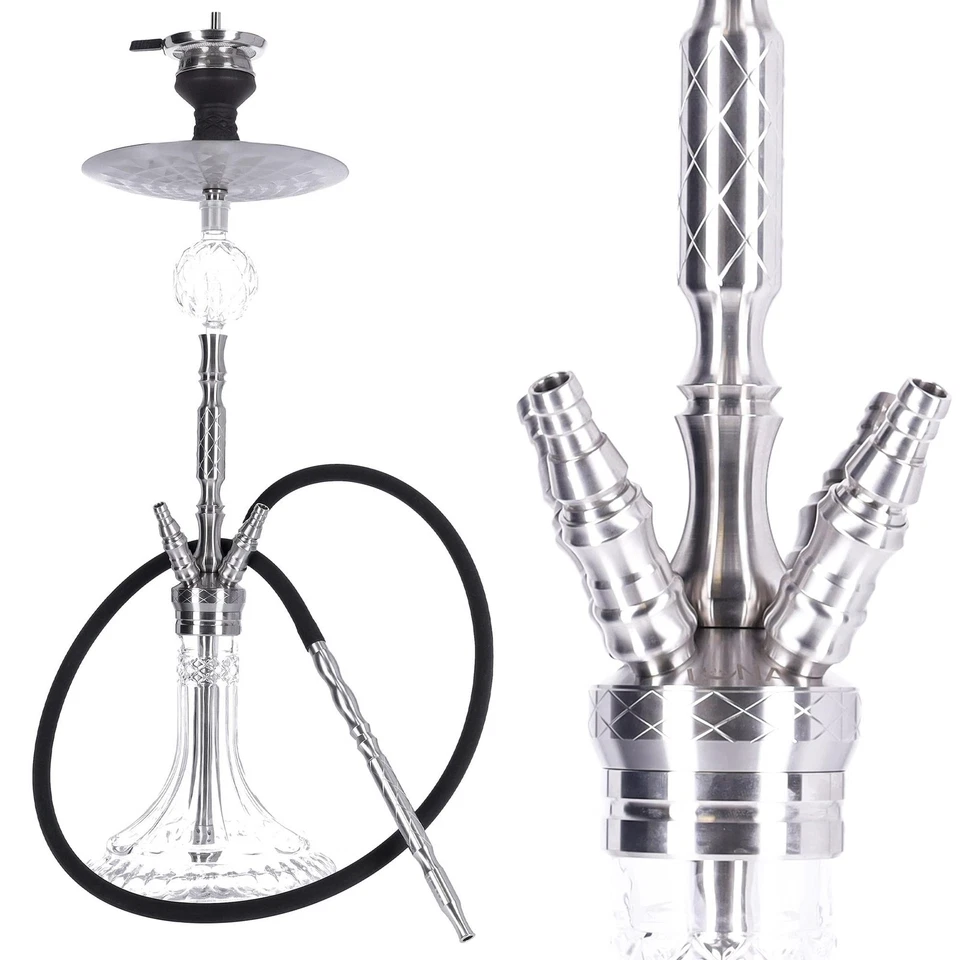Luna Hookah Adamaris 2.0 Shisha Wasserpfeife Edelstahl Komplettset Edles Design - Bild 2 von 4