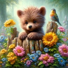 5D Diamond Painting Kits for Adults, Cute Bear Full Drill Diamond Art Kits for B