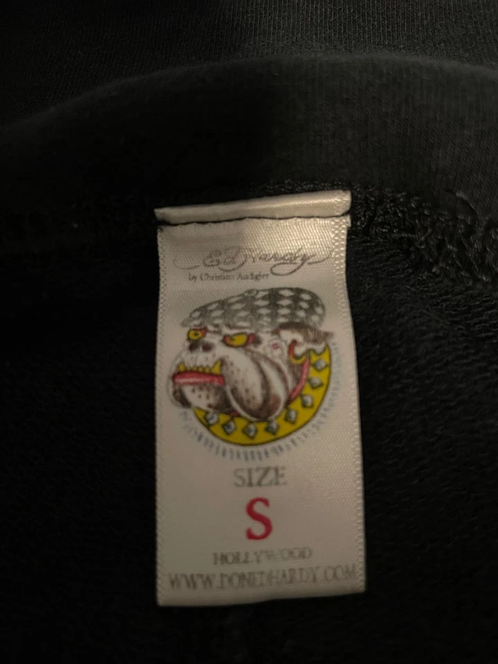 Ed Hardy Pants Womens Small Black Lounge Love Kills Slowly USA Skull Roses FLAW - Image 4 of 4