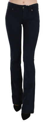 GALLIANO Jeans Cotton Black Mid Waist Boot Cut Denim Pants s. W26 RRP $500