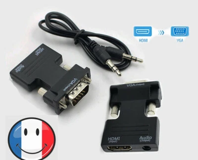 ISONIX HDMI femelle Vers VGA mâle adaptateur vidéo Câble convertisseur audio HD 1080p