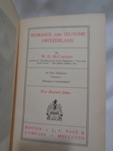 1907 6th printing Romance & Teutonic Switzerland 2 vol Complete Set Travel Lover - Picture 4 of 18