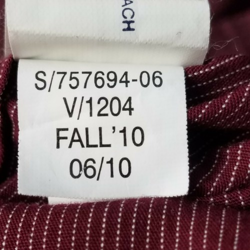 GAP PREMIUM Men's Dress Shirt 2XL Burgundy Pinstripe - Picture 9 of 10