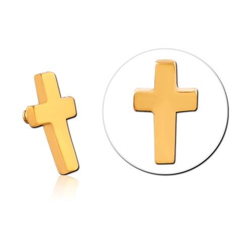 Croix latine plaqué or pour tige 1.6mm vis interne ou micro-dermal - Bild 2 von 5