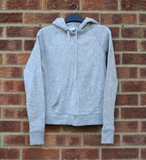Vintage plain light grey knitted hoodie pullover hoody top S