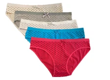 5 Lot Women Underwear Cotton Bikini Polka Dot colors panties Pack Lingerie XS