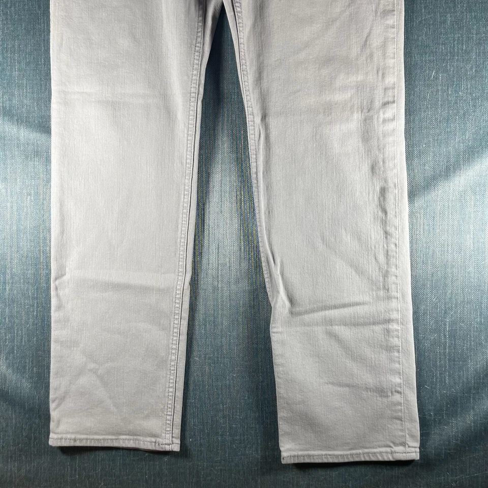 Pantalones de mezclilla Five Four para hombre 32 blancos algodón elástico 5 bolsillos pierna recta preppy Foto 3 de 4