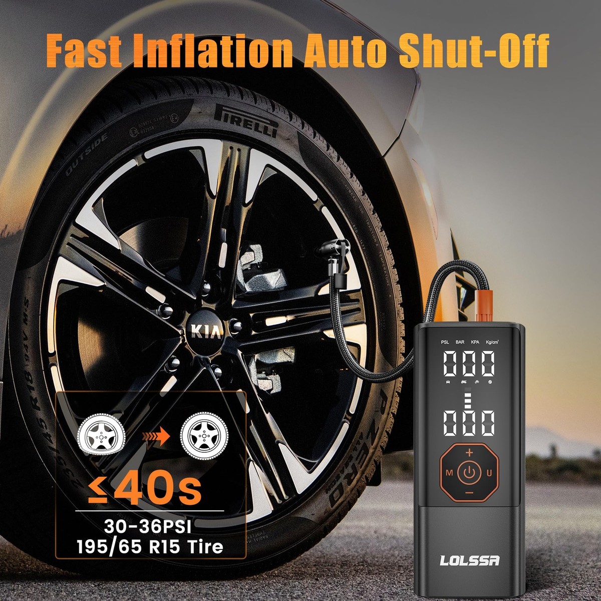 YATEMAO Cordless Tire Inflator - 25000mAh Portable Air Compressor, 160PSI Fast Pump For Car, Bike, Motorcycle & Balls - View #2